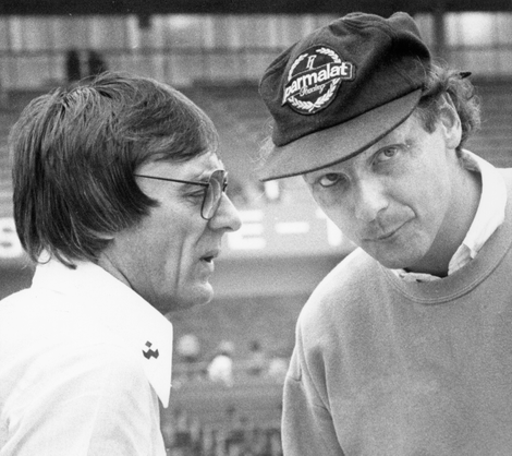 A young Ecclestone and Niki Lauda in 1980. Photo credit AP